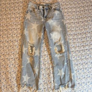 Starry Distressed Boyfriend Jeans